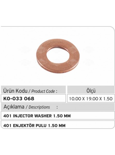 401 ШАЙБА ФОРСУНКИ 1.50 MM 